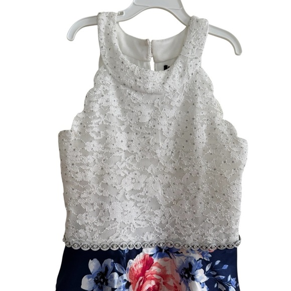 Speechless High Low Floral Dress Lace Embellished Sleeveless Girls 10-12 - Picture 2 of 10